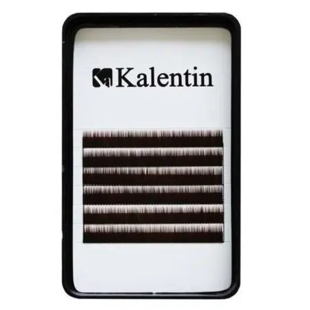 Kalentin Extensión de Cejas Planas Marrón Oscuro 5mm